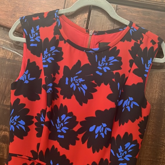 J crew dress red blue floral size 4 - Picture 2 of 6